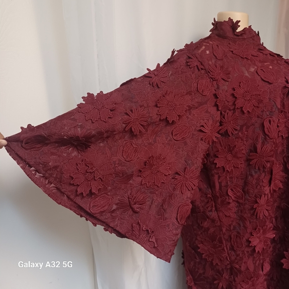 Marie  by Victoria dunn Dress Deep Red Lace And Size XL - Picture 13 of 14